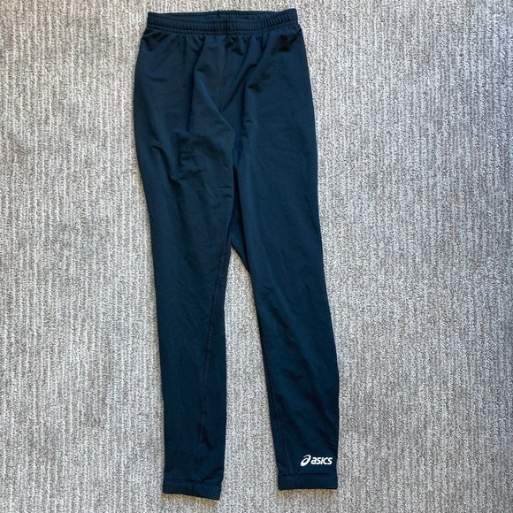 Men's Small Asics Long Track tights Lightweight Compression Pants Black - Picture 1 of 5